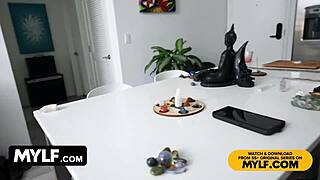 Stepson lets stepmom practice massage on his hard cock