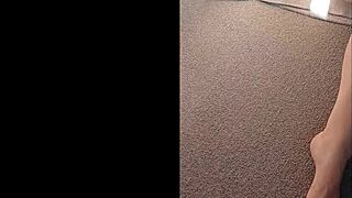 mature cougar's big clit close up, shaved and wet in homemade exhibition