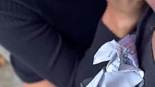 Risky public flashing with teen