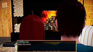 In my new family, this redhead teen with big tits joins the intimate scene