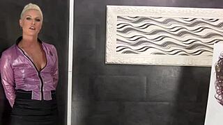 glam slut covered in slime for blowbang cumshot masturbation