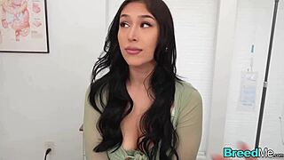 Hot Latina MILF Bound in Office for Creampie Threesome Breeding