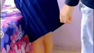 These horny Mexican students have no condoms or motel, so they fuck in the living room with her family nearby 😏