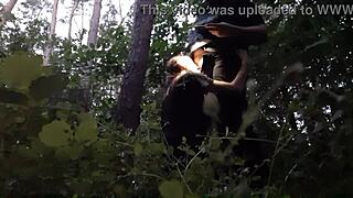 I fuck my stepsister's mouth in the woods to avoid her boyfriend catching us