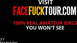 Using this whores face for rough deep throat pounding