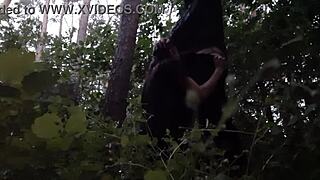 I fuck my stepsister's mouth in the woods to avoid her boyfriend catching us