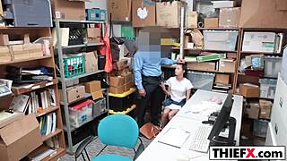 Burglar in office faces cops or his big cock punishment.