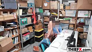 Burglar in office faces cops or his big cock punishment.
