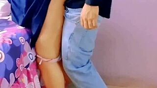 These horny Mexican students have no condoms or motel, so they fuck in the living room with her family nearby 😏