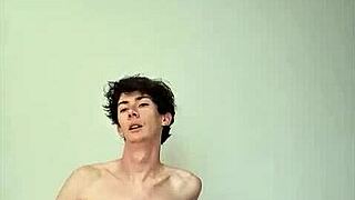 Young Girl With Small Waist Masturbates Solo On Bed, Getting Cum Covered With Big Cock.