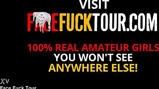 Using this whores face for rough deep throat pounding