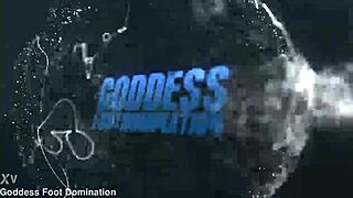 Jamie's boyfriend dominates with intense footjob in femdom fetish scene. Friend watches the humiliation.