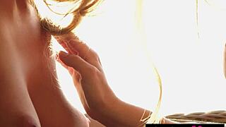 passionate ukrainian lesbian teen kay j caresses her naked gf jana bubu