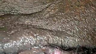 Eating Ebony Pussy with Relentless Oral Action