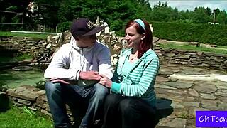 jili and sem's free video shows first-time outdoor fun with beautiful brunette