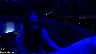 Blowjob in Amusement Park Leads to Quick Standing Fuck at Home