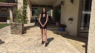 Skinny European French Babe Candie Reigns in Double Anal Gangbang