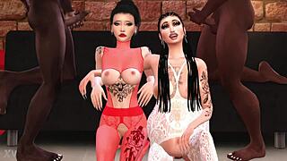 prego milf kate ina and chunga share monster cocks in group orgy feeling intense pleasure