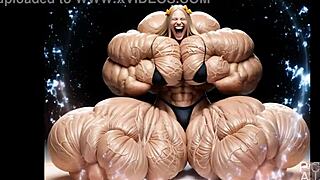 Abigail's Explosive Muscle Growth In Pump Factory FMG AI Animation.