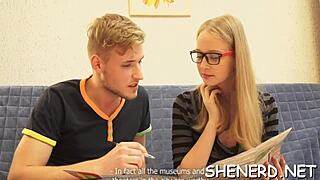 Stylish Nerd With Glasses Joins A Wild Group Act For Teen 18+ Fun