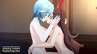 Exploring wild fantasies in animated hentai video 369