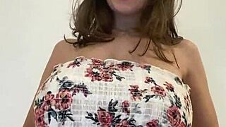 Hey, You Gotta See This Hot Lesbian Neighbor Playing with Her Huge Boobs!