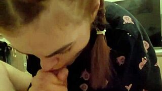 Red Head Roomate Just Took My Dick And Make A Blowjob I Just Cum In Her Mouth She Spit It On My Dick