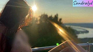 Suggestive nipple play in a paradise setting with latina hungarian solo long hair brunette natural tits