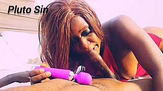 Romantic Sex Clips: Jasmine Candy in Sexy Red Dress at Lagos Hotel