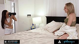 girlsway photographer fucks model after nude photoshoot passionately