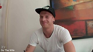 Slutty blonde Barra Brass bends over for anal creampie while riding in front of cuckold DTW2732.