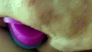 Rainbow Dildo Stretches Anal Hole