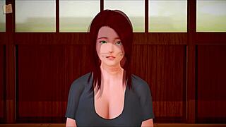 Redhead With Big Tits Plays Game And Shows Ass. Big Ass On Display.