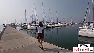 I fucked the amateur Thai teen in her sexy uniform, her small tits bouncing in doggystyle