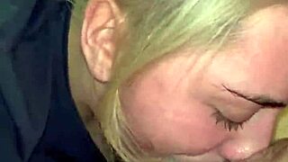 Blowjob close up turns sloppy with lots of spit. The pretty slave gags under intense face fucking.
