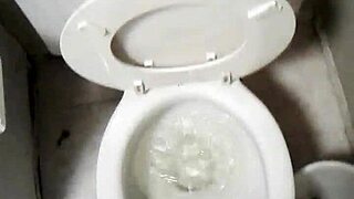 nude model sparks unexpected piss shower in the bathroom