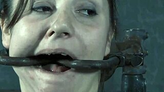 Bound pornstar in rough bondage and missionary fucking.