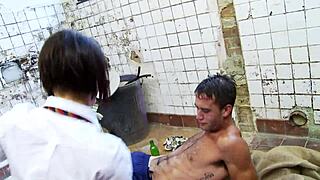 Milf in sexy outfit sucks and fucks with passion