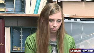 Skinny teen shoplifter seduced by police officer.