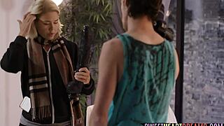 Big tits lez fingering and licking that pussy!