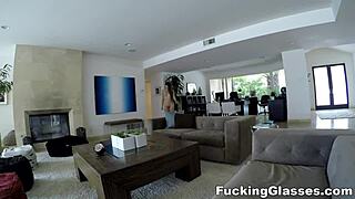 sabrina rey in glasses takes first big cock doggystyle