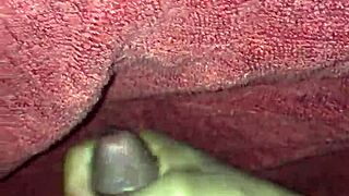 Feeling aroused masturbating and giving handjob while watching black porn on xvideos
