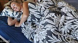 husband surprised wife with hard dick early morning, making her moan loud with cumshot