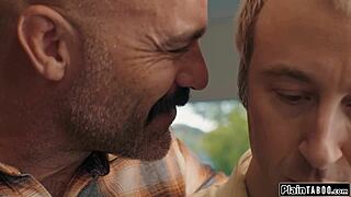 Uncle and mother-in-law dominate with shaved pussy licking