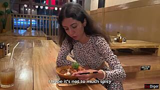 so i blasted cum on her face at a public sushi bar... she ate rolls with it dripping!