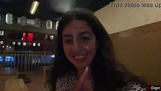 so i blasted cum on her face at a public sushi bar... she ate rolls with it dripping!
