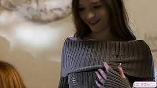 big tits stepmom starts scissoring with her horny lesbian stepdaughter after some hot kissing