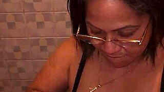 My stepmother finds me masturbating with her panties and sucks me