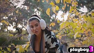 Hey, check out this hot milf with big tits stripping bare for us