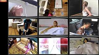 behind the scenes, rina arems masturbates with hitachi wand in a car.